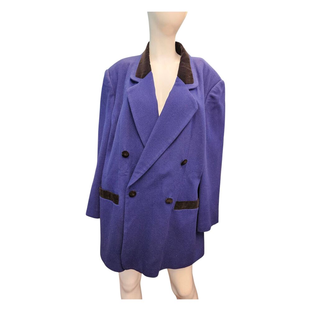 Maggie Mcnaughton Purple Wool Blazer Womens Size 18 Vintage 90's - Picture 2 of 8